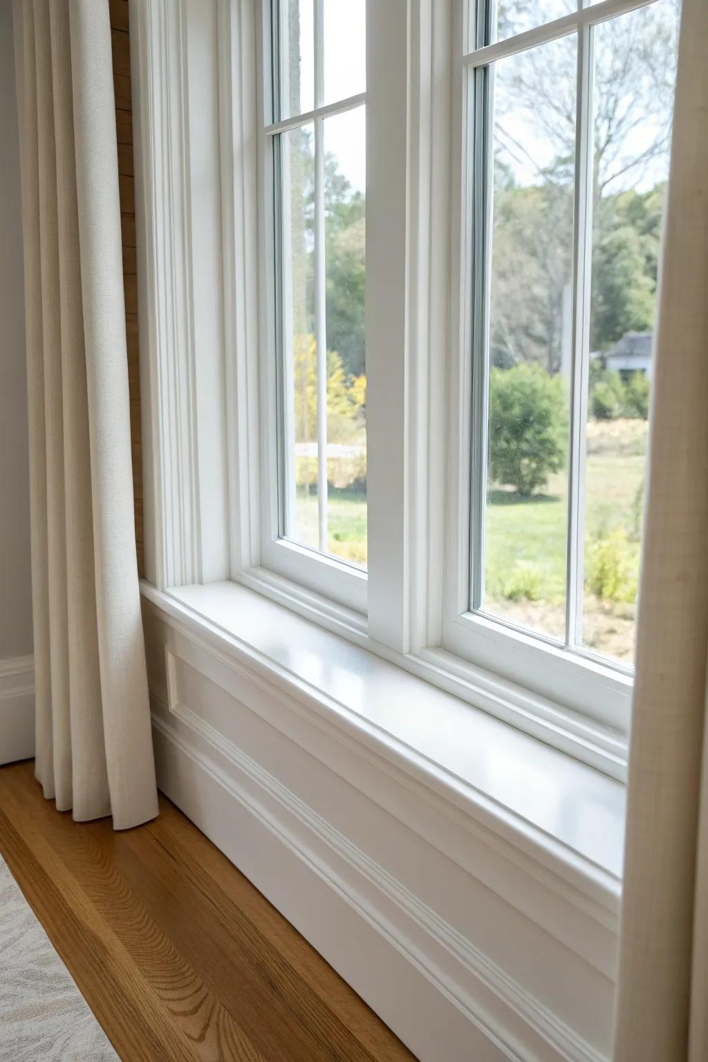 Wrap the center gap with a slim casing to make double windows look seamless and custom.