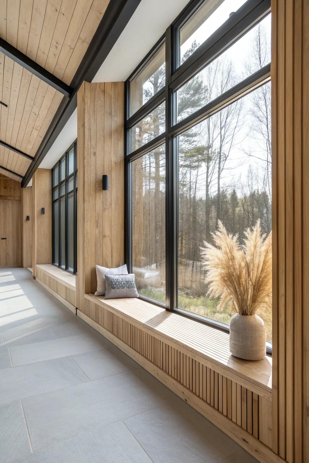 Pony wall + upper windows: wind protection, bright light, and beautiful board-and-batten detail.