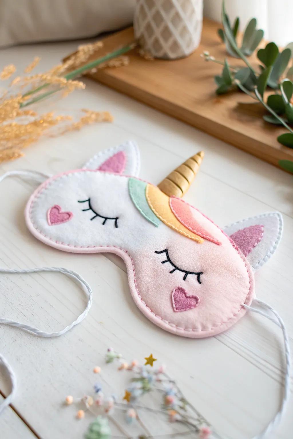 Embrace your inner child with this enchanting unicorn eye mask, a perfect blend of whimsy and minimalist charm.