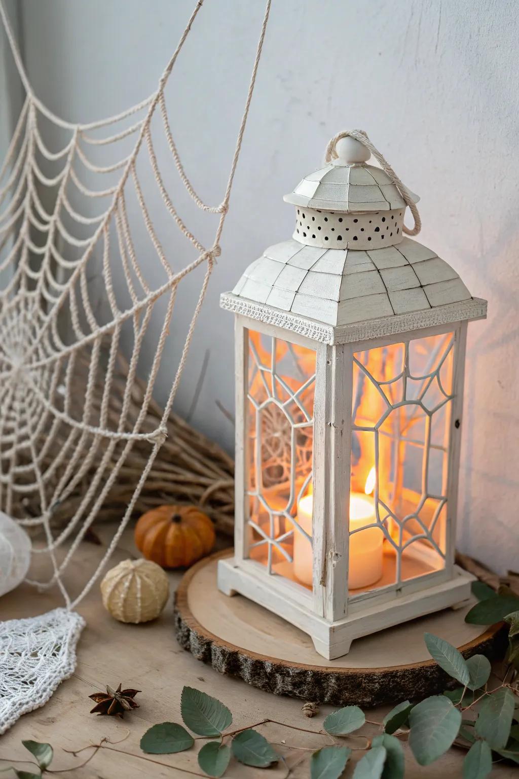 Illuminate your space with the enchanting glow of lit-up webs, blending minimalist elegance with a touch of Boho charm.