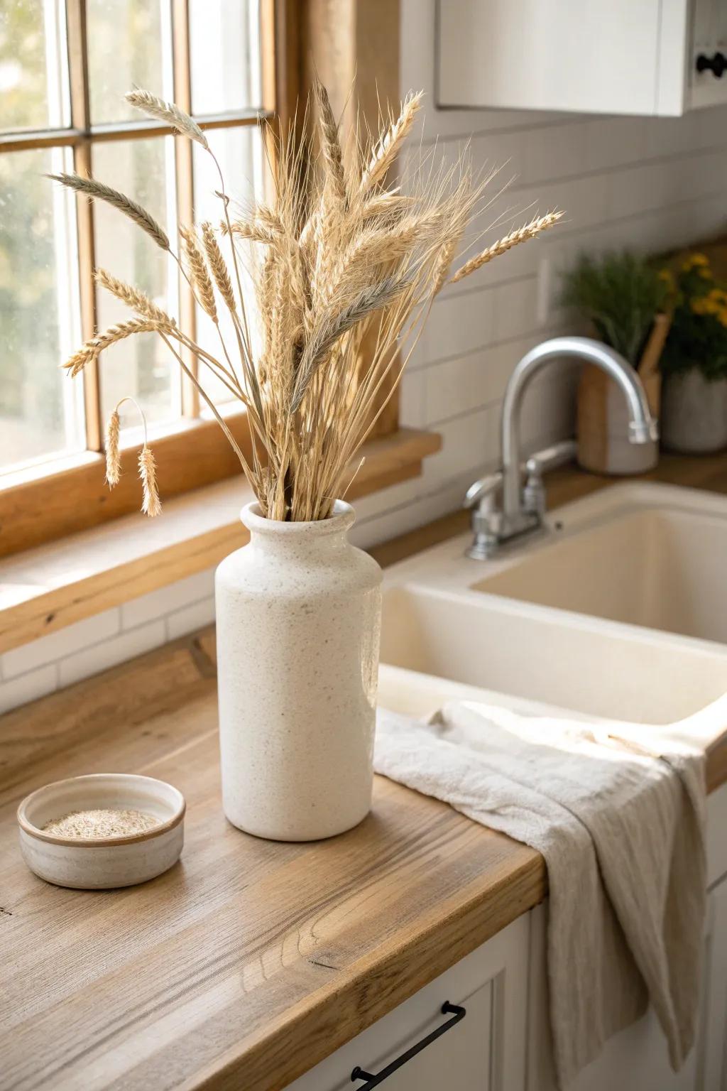 A simple stoneware crock makes the prettiest farmhouse vase—warm, minimal, and effortless.