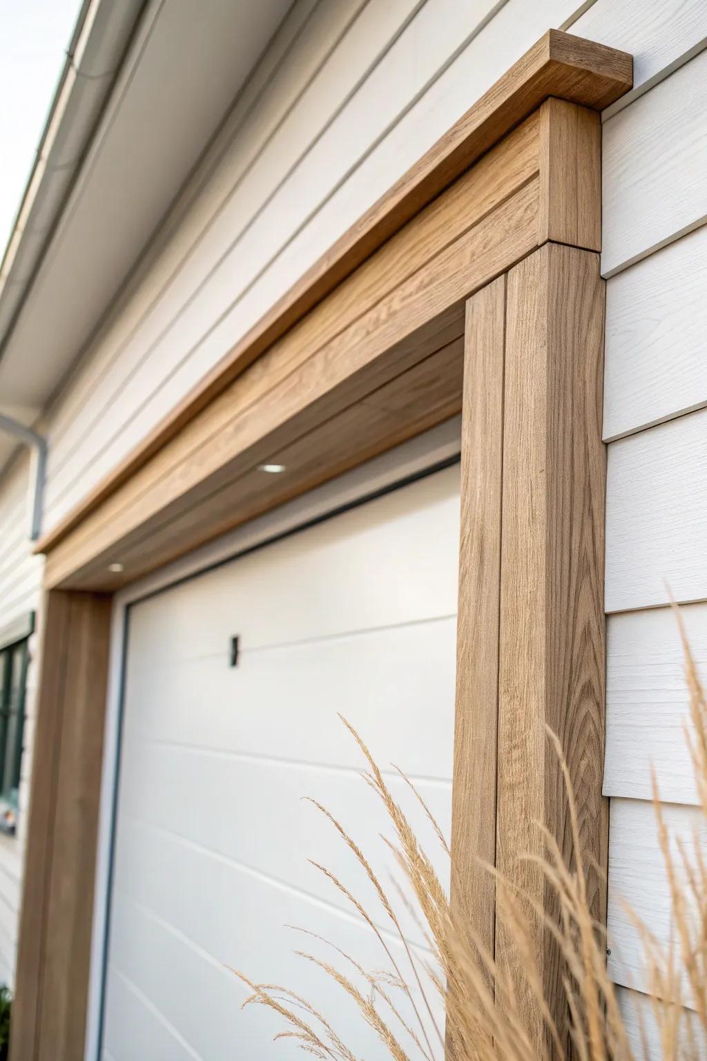 A chunky header board with a subtle overhang adds bold, built-in architecture to your garage.