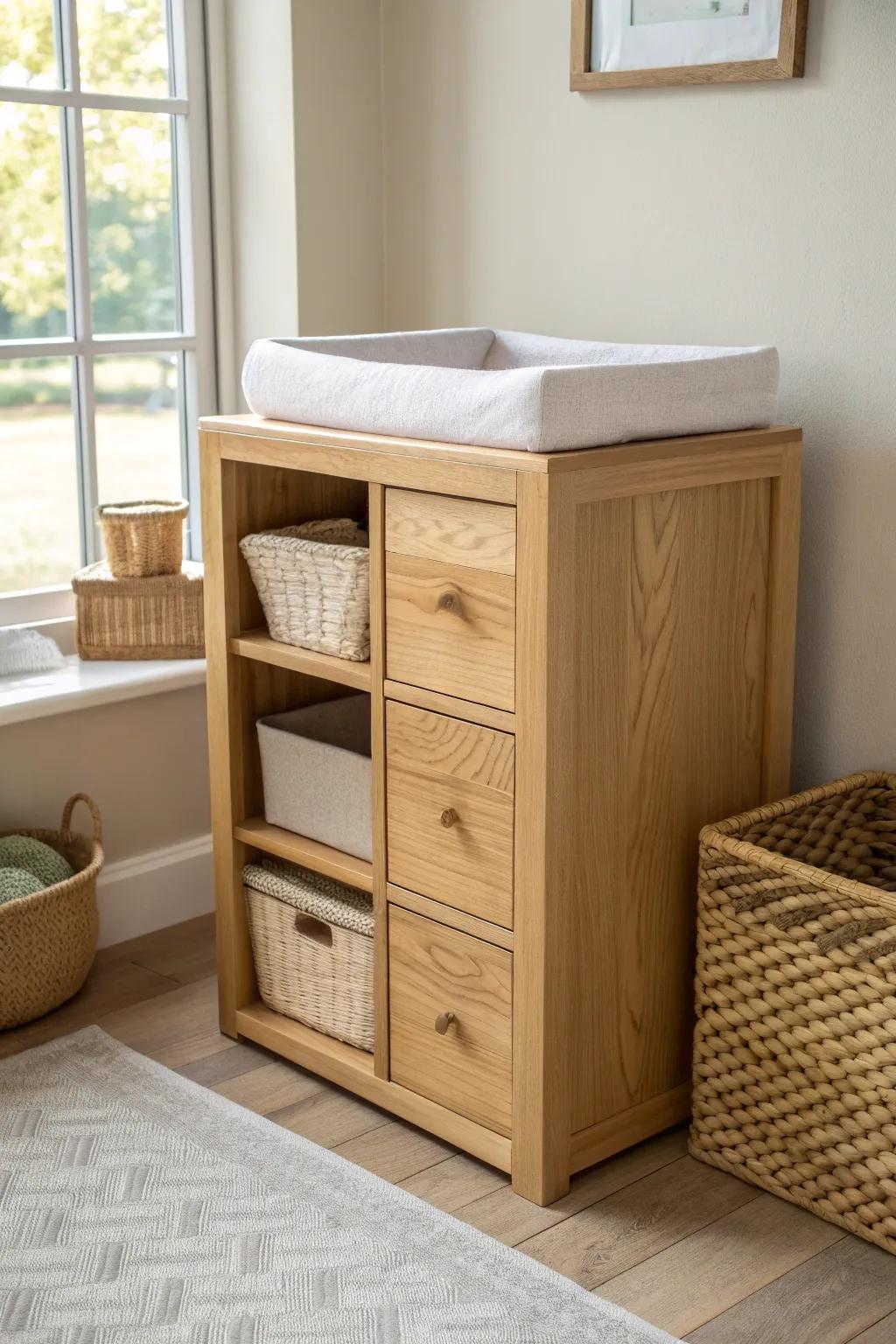 Turn your cube unit into a chic mini changing zone—safe, anchored, and beautifully minimal.