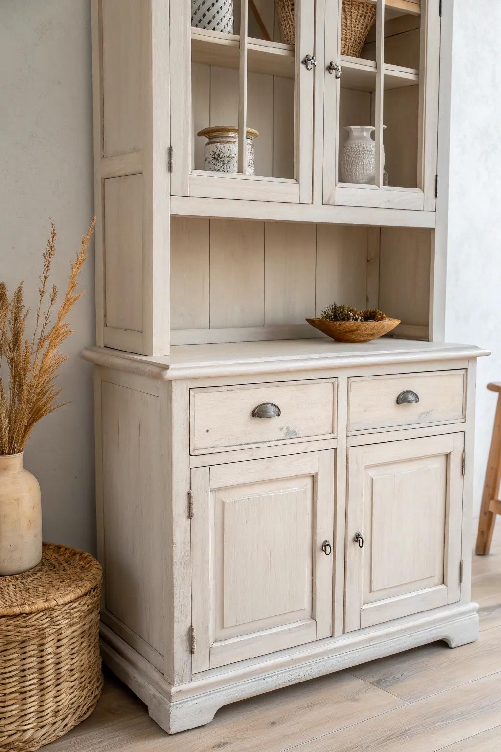 Gentle edge distressing adds believable vintage charm—keep the wear to corners and pulls.