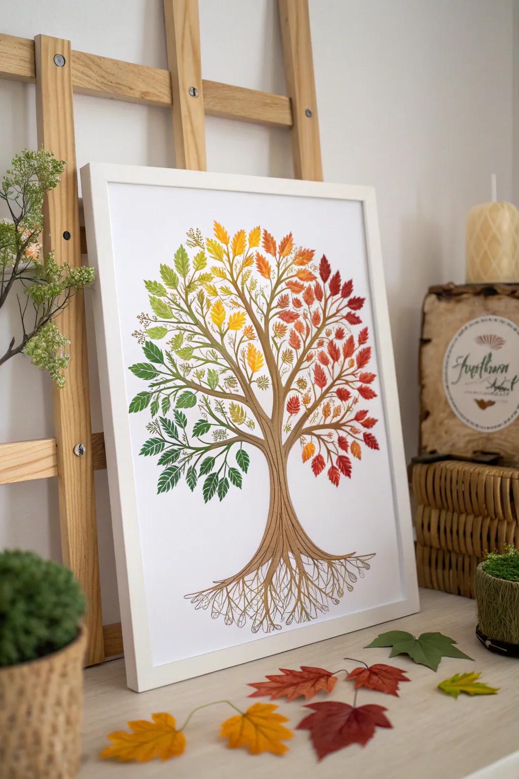 Embrace the beauty of changing seasons with this stunning pop-up tree poster, perfect for a touch of natural elegance in any room.