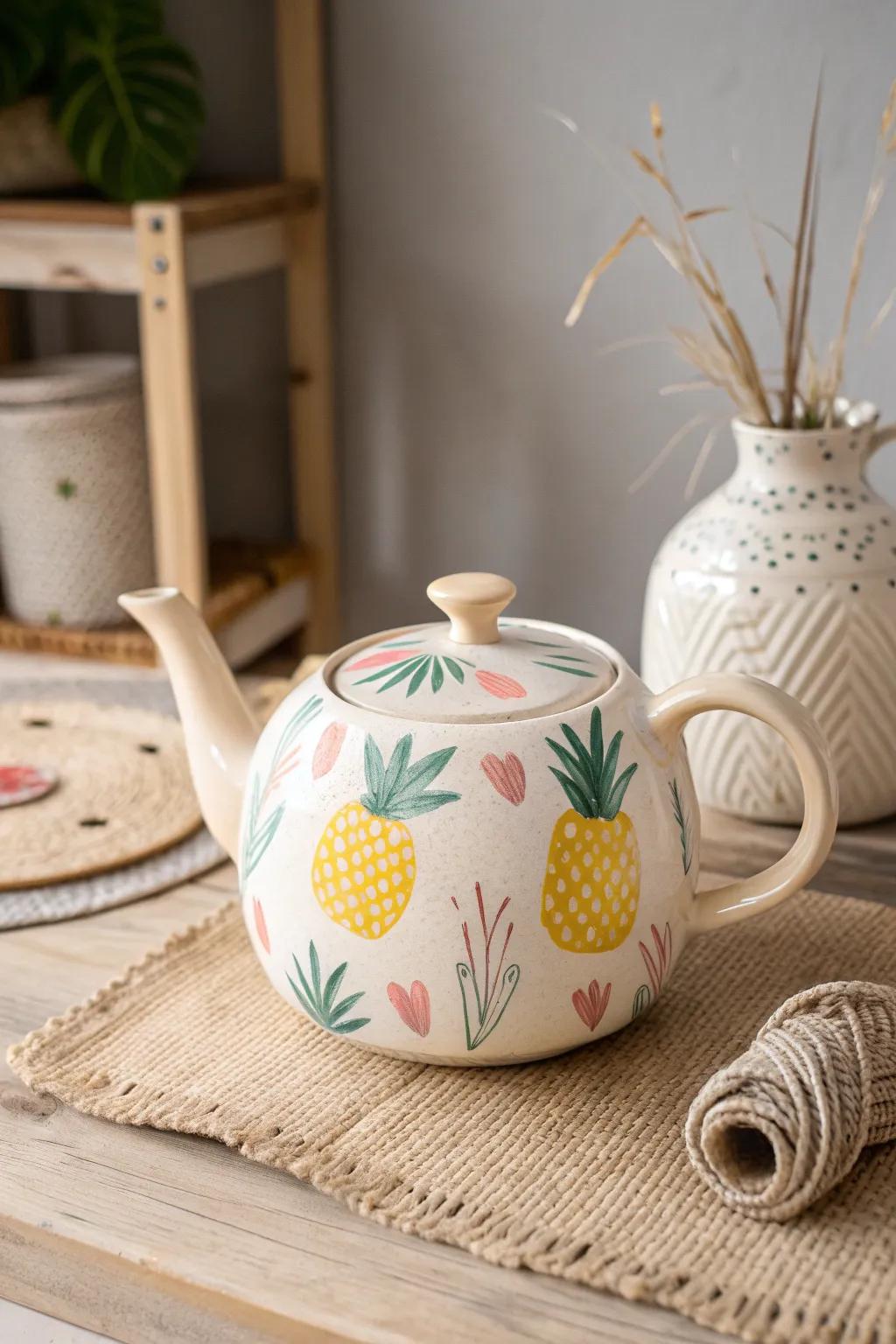 Add a splash of whimsy to your table with playful pineapple patterns that brighten any gathering!