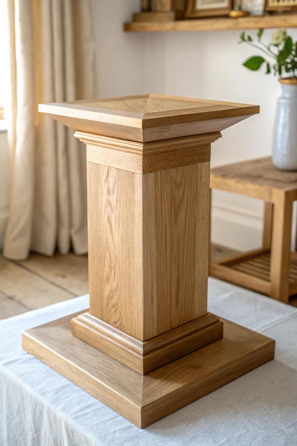 A floating-top pedestal with a shadow-gap detail—clean, modern, and beautifully crafted.