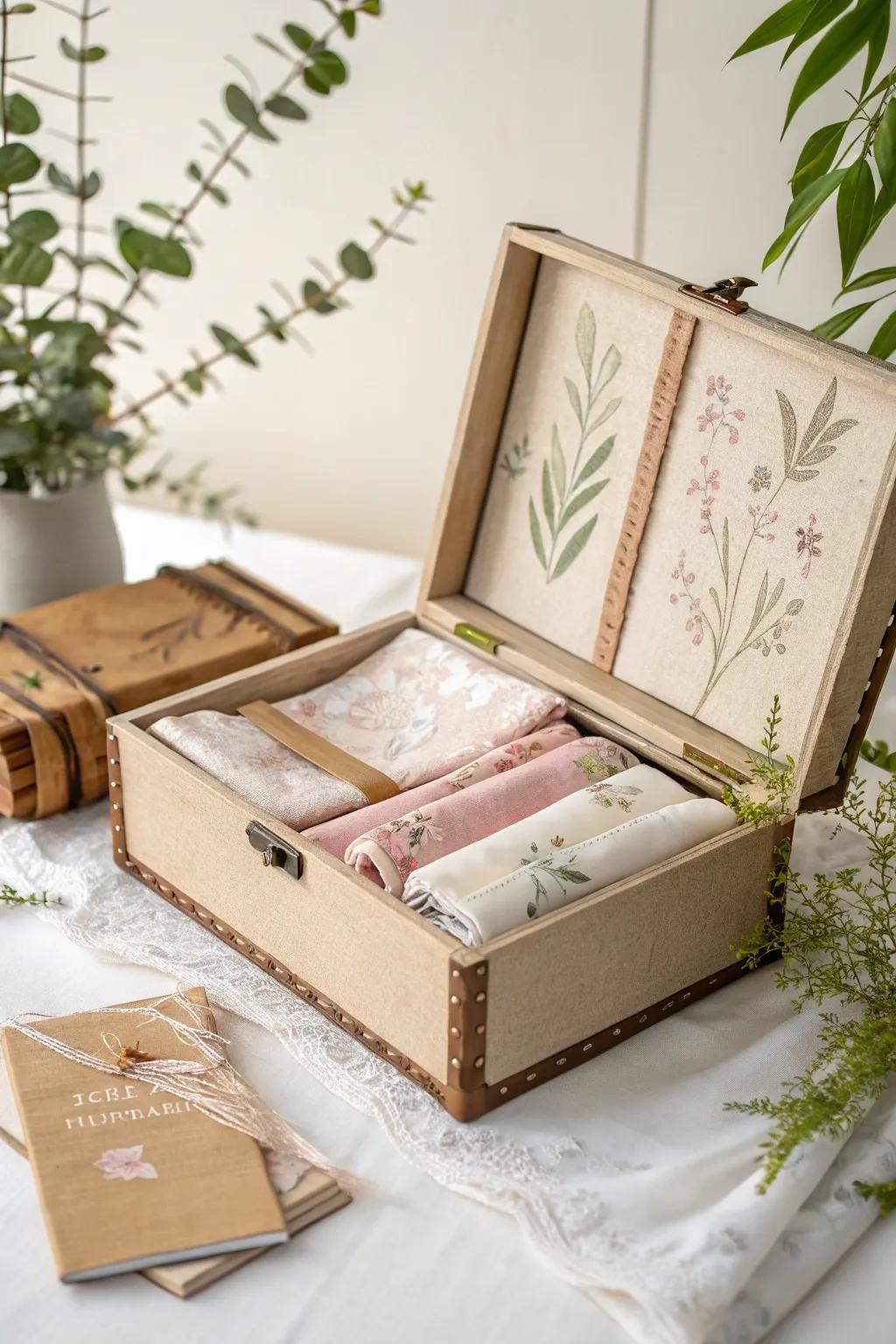 Transforming time with sustainable elegance: a minimalist time machine box crafted from upcycled treasures.