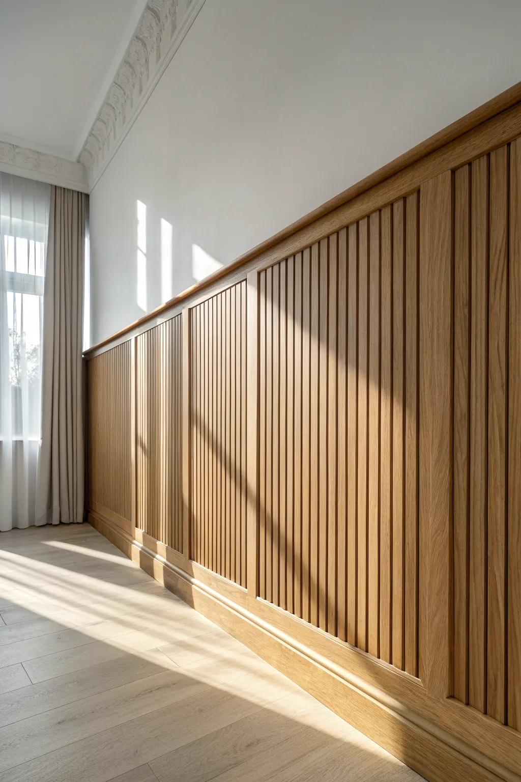 Fluted oak panels bring gentle depth and a refined, Scandinavian calm to any wall.