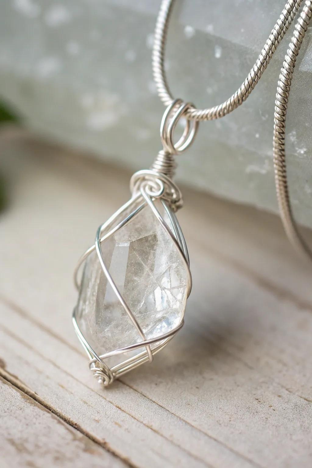 Enchanting Elegance: Discover the allure of crystals intertwined with artisan wirework.