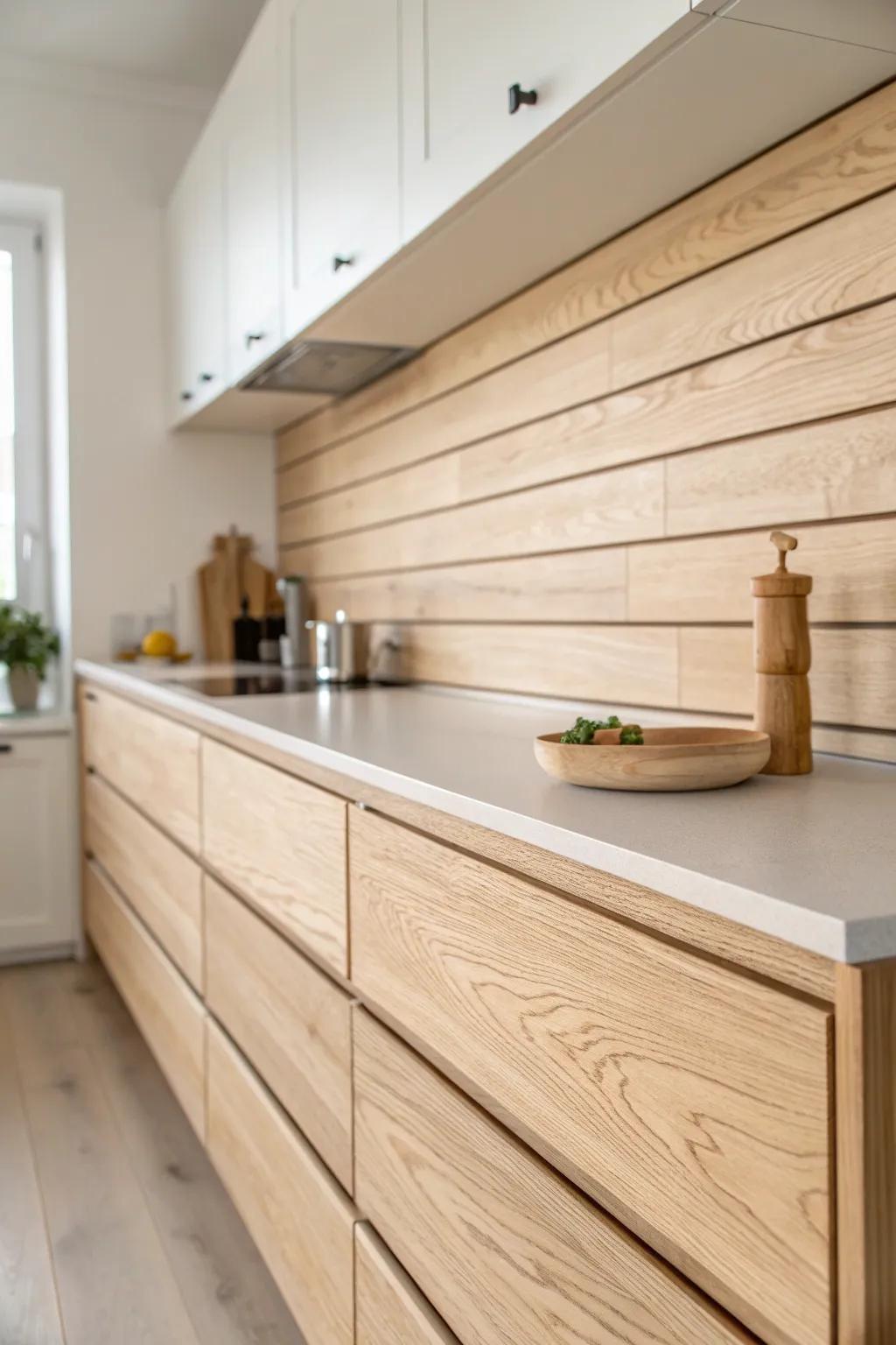 Simple horizontal wood planks with a tiny, even gap—clean, intentional, and DIY-friendly.