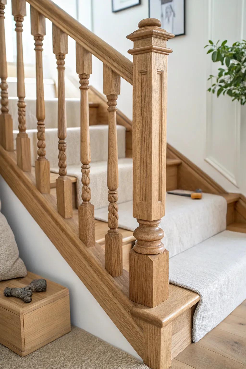 Double and triple baluster clusters add a designer rhythm—easy to lay out with a simple spacer.