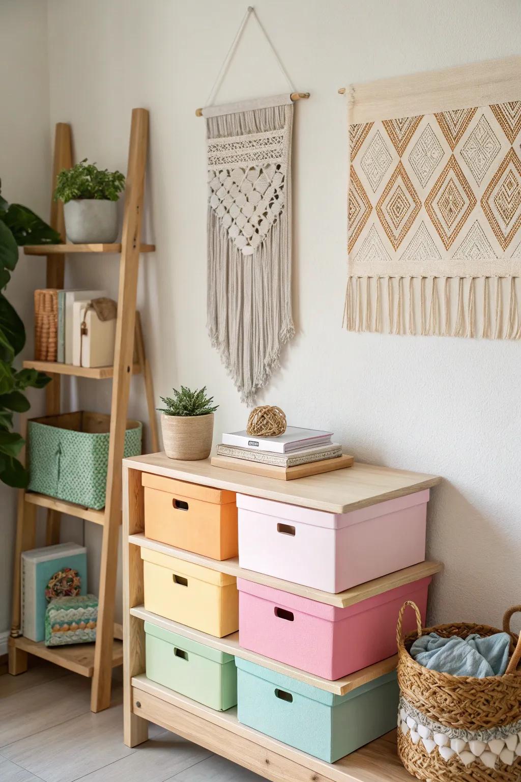 Transform your craft room with a splash of color and elegance, embracing Scandinavian simplicity with a boho twist.