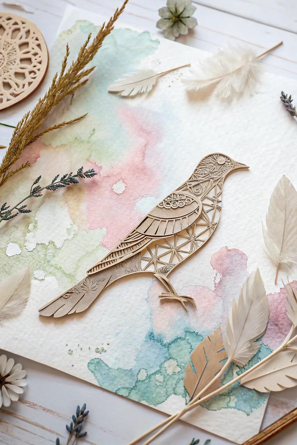 Embrace the elegance of whimsical watercolor wings in your minimalist decor.