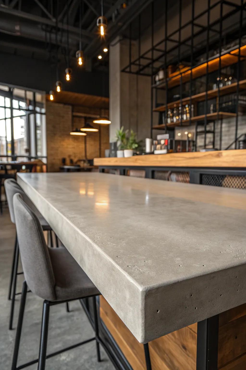 Elevate your space with the timeless charm of a custom-tinted concrete table top.