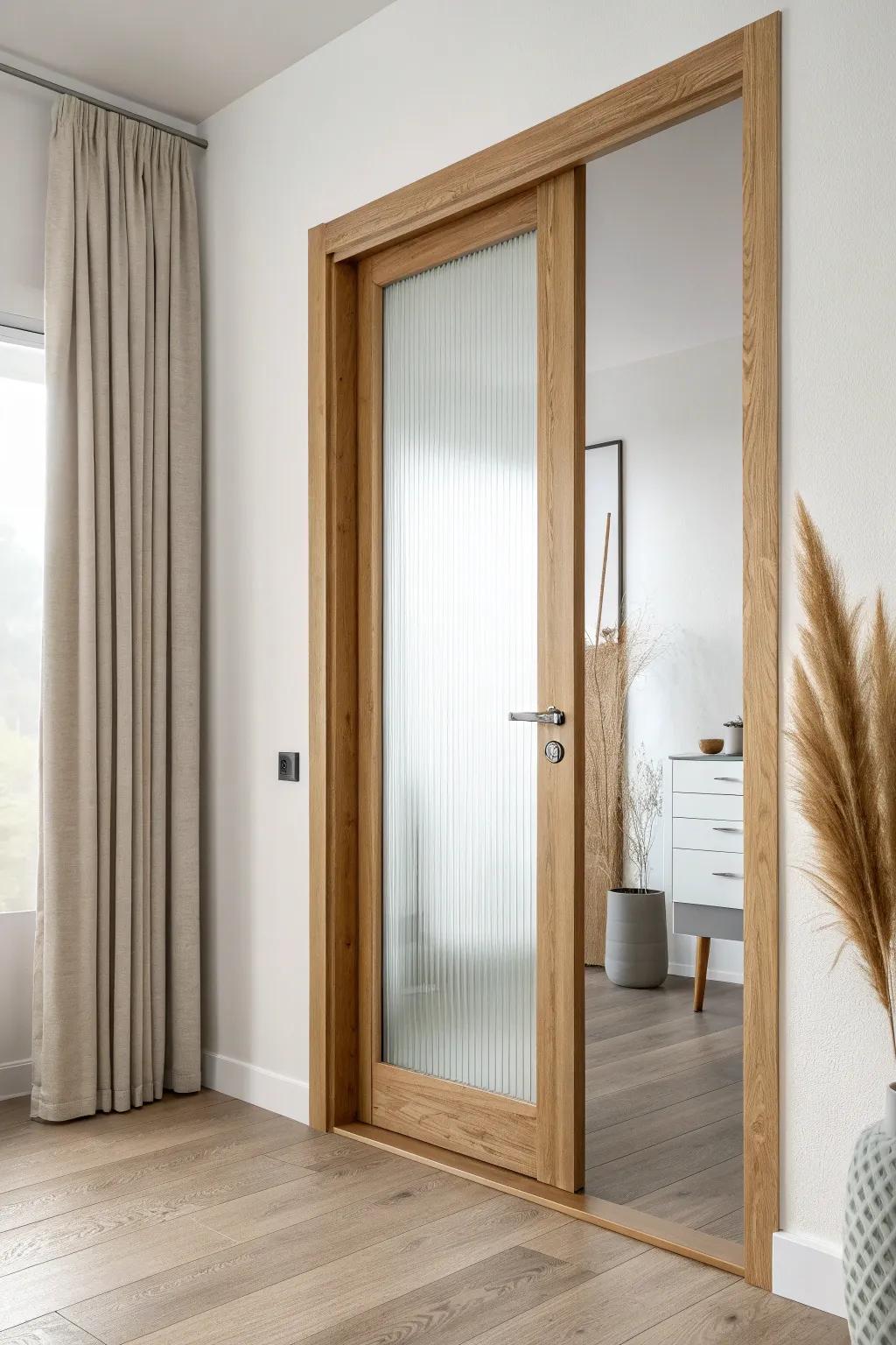 A built-in glass pocket door: privacy when you want it, openness when you don’t.