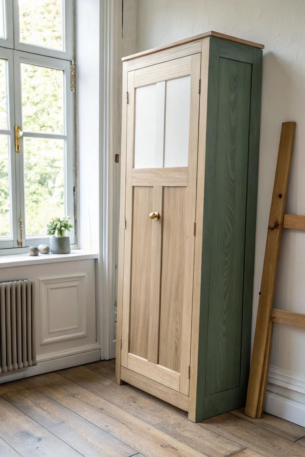 Two-tone cabinet door color blocking: crisp light uppers meet moody lowers in one clean design.