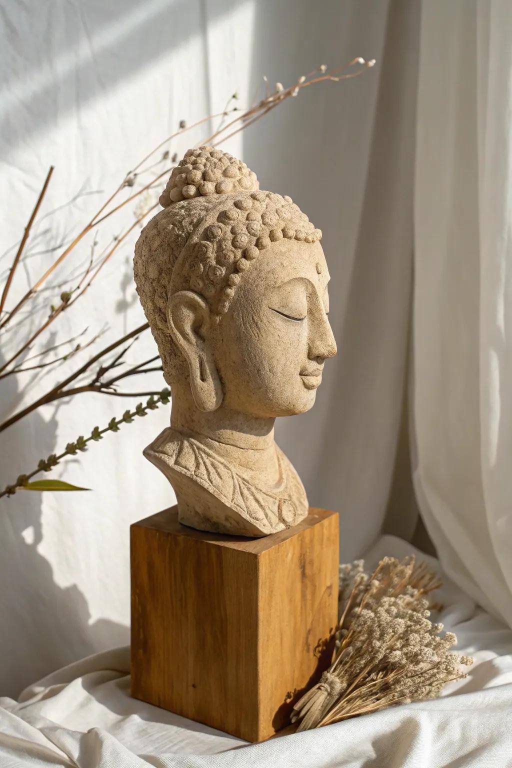 Honoring Heritage: A minimalist clay bust that bridges past and present with elegance and simplicity.