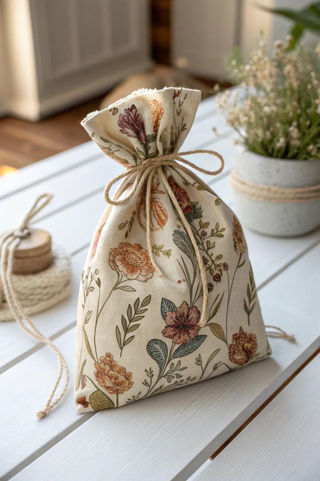 Embrace nostalgia with retro-inspired cloth gift bags that blend vintage charm with contemporary simplicity.