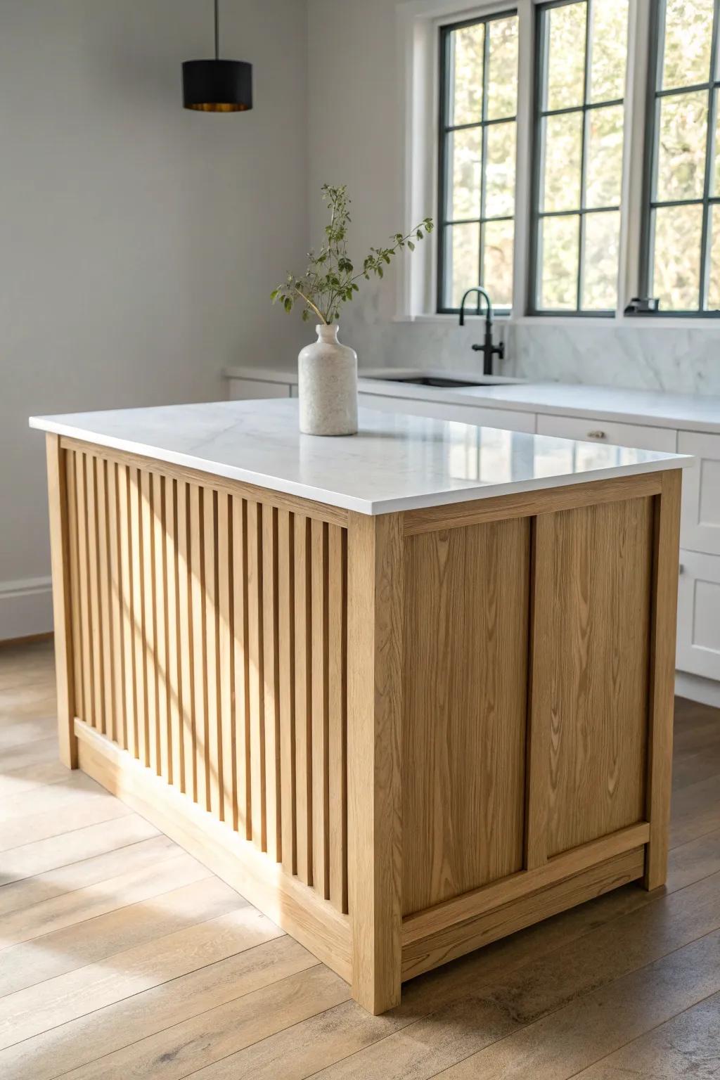 A waterfall edge turns your island into a sleek focal point—beautiful, protective, and timeless.