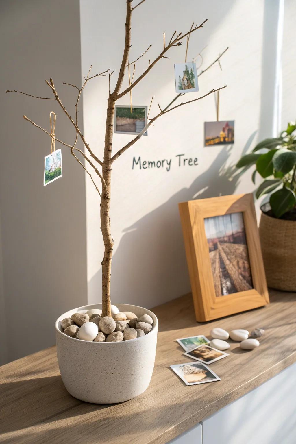 A simple birch “memory tree” to clip photos and notes—minimal, warm, and handmade.