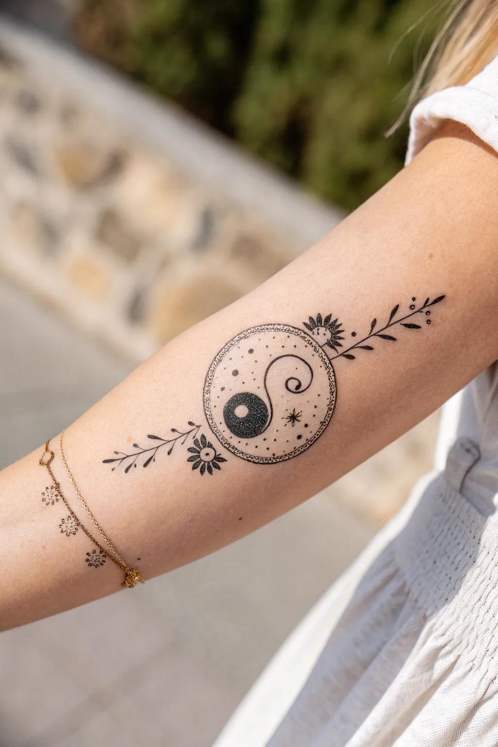 Embrace balance with a minimalist yin-yang tattoo, where simplicity meets elegance.