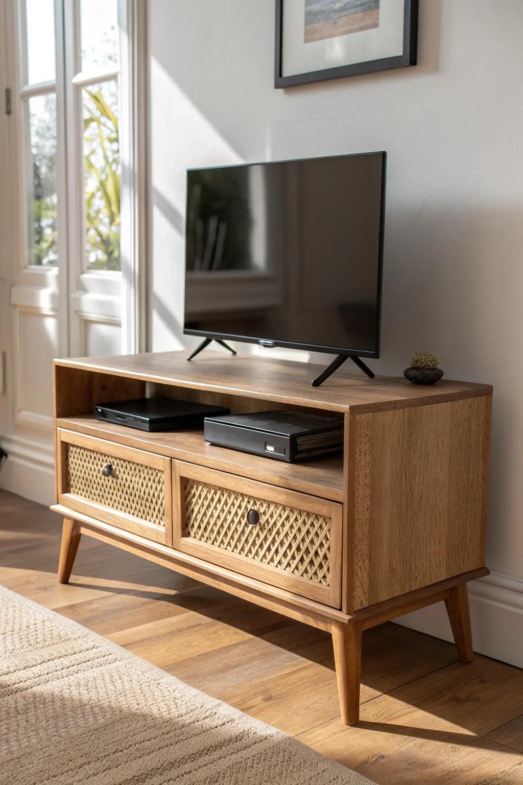 A swivel-top end-of-bed TV stand that turns effortlessly for the perfect viewing angle.