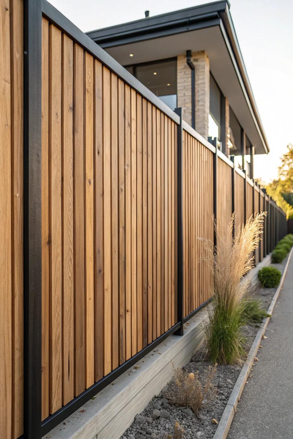 Refresh an old fence fast—add a sleek cedar slat overlay for a custom, modern look.