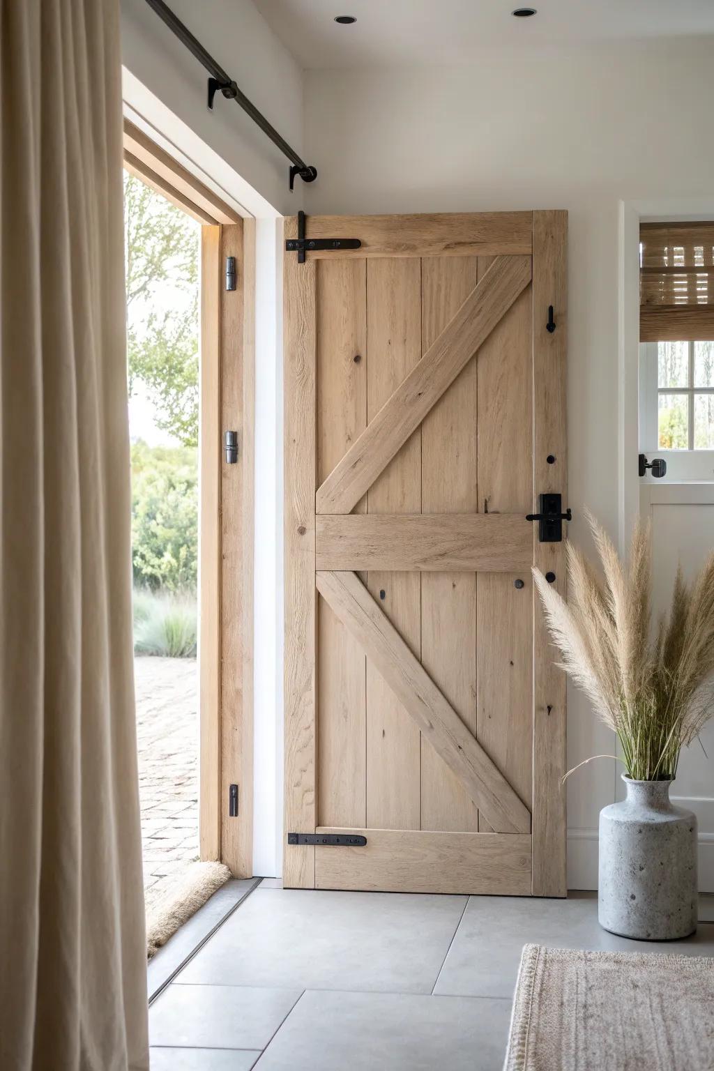 Dutch farmhouse door: top open for fresh air, bottom closed—charming, practical, handcrafted.