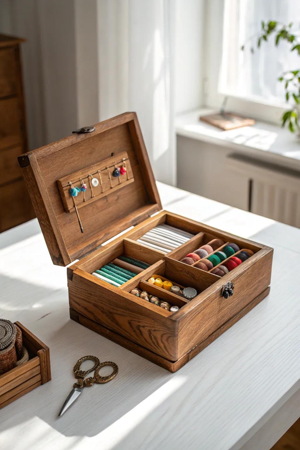 Discover the charm of a vintage sewing box—a perfect gift for crafty moms who love style and practicality.