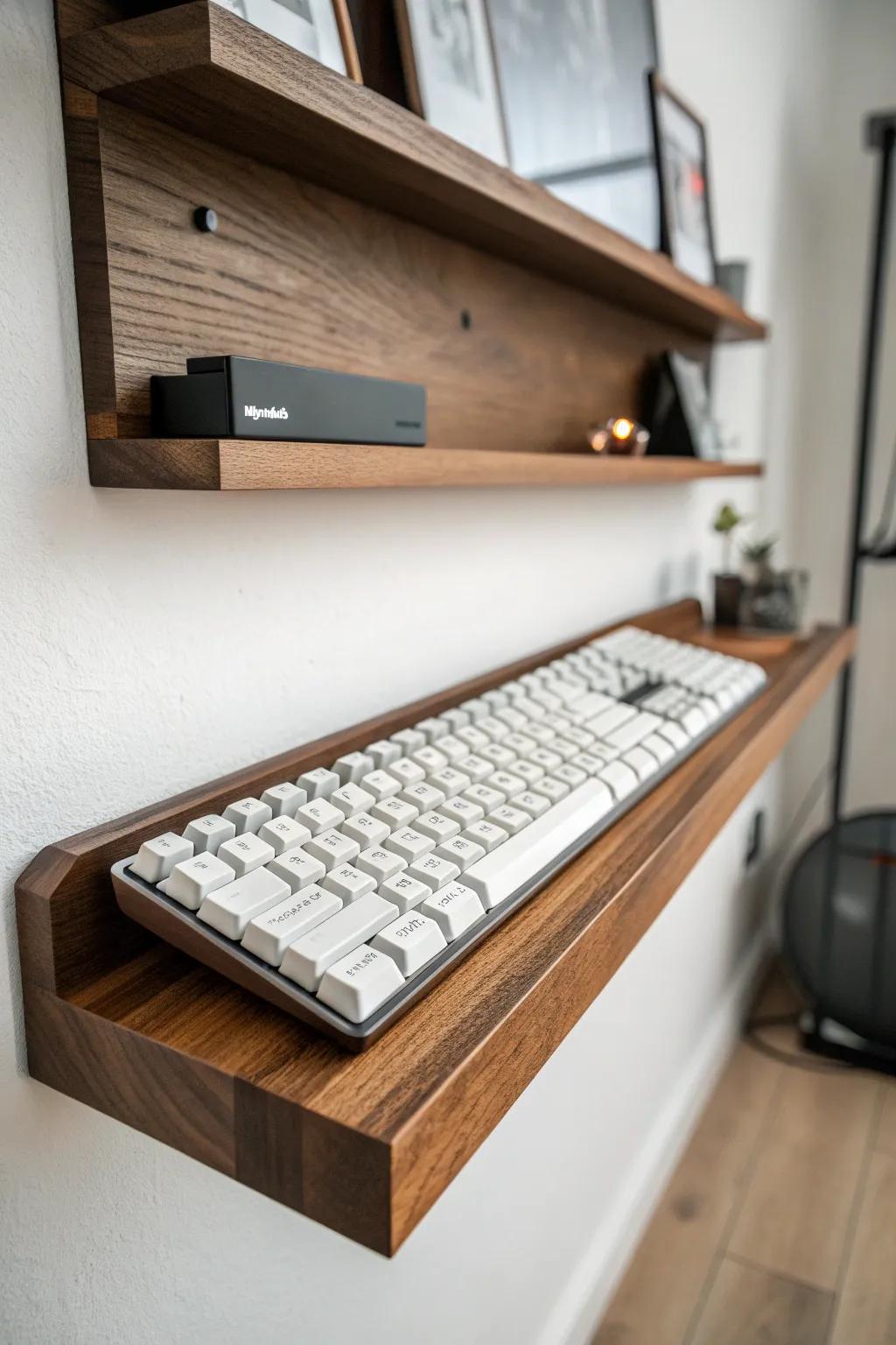 Elevate your space with functional art: a keyboard that complements minimalistic décor.