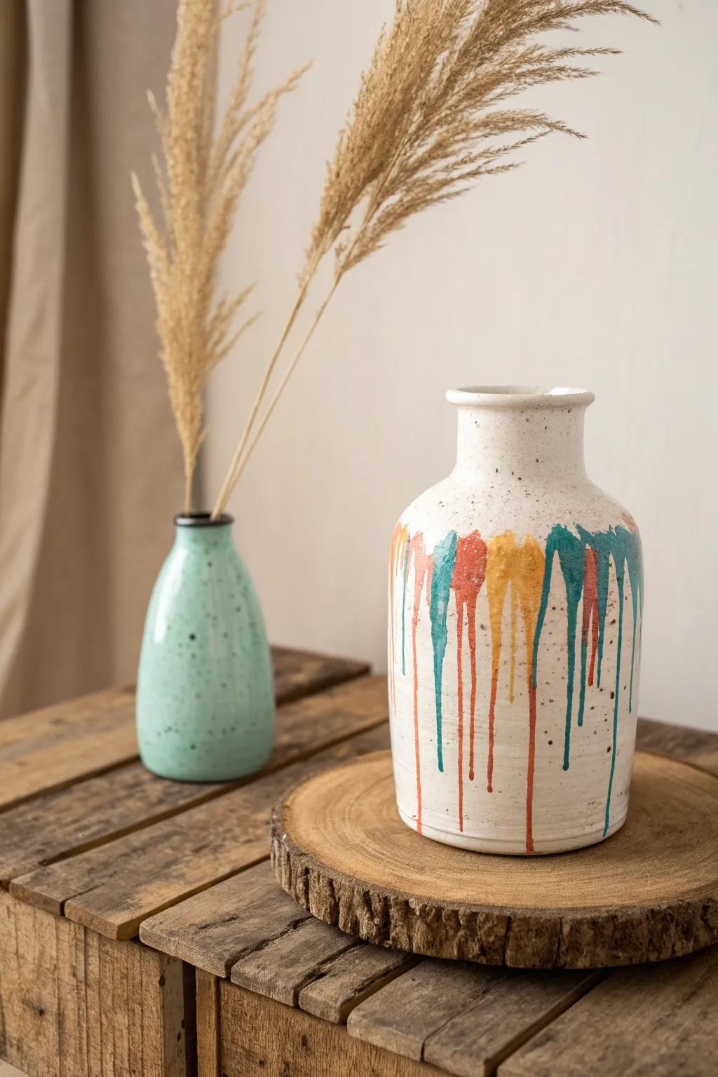 Add a splash of creativity to your space with gravity-defying dripping paint designs!