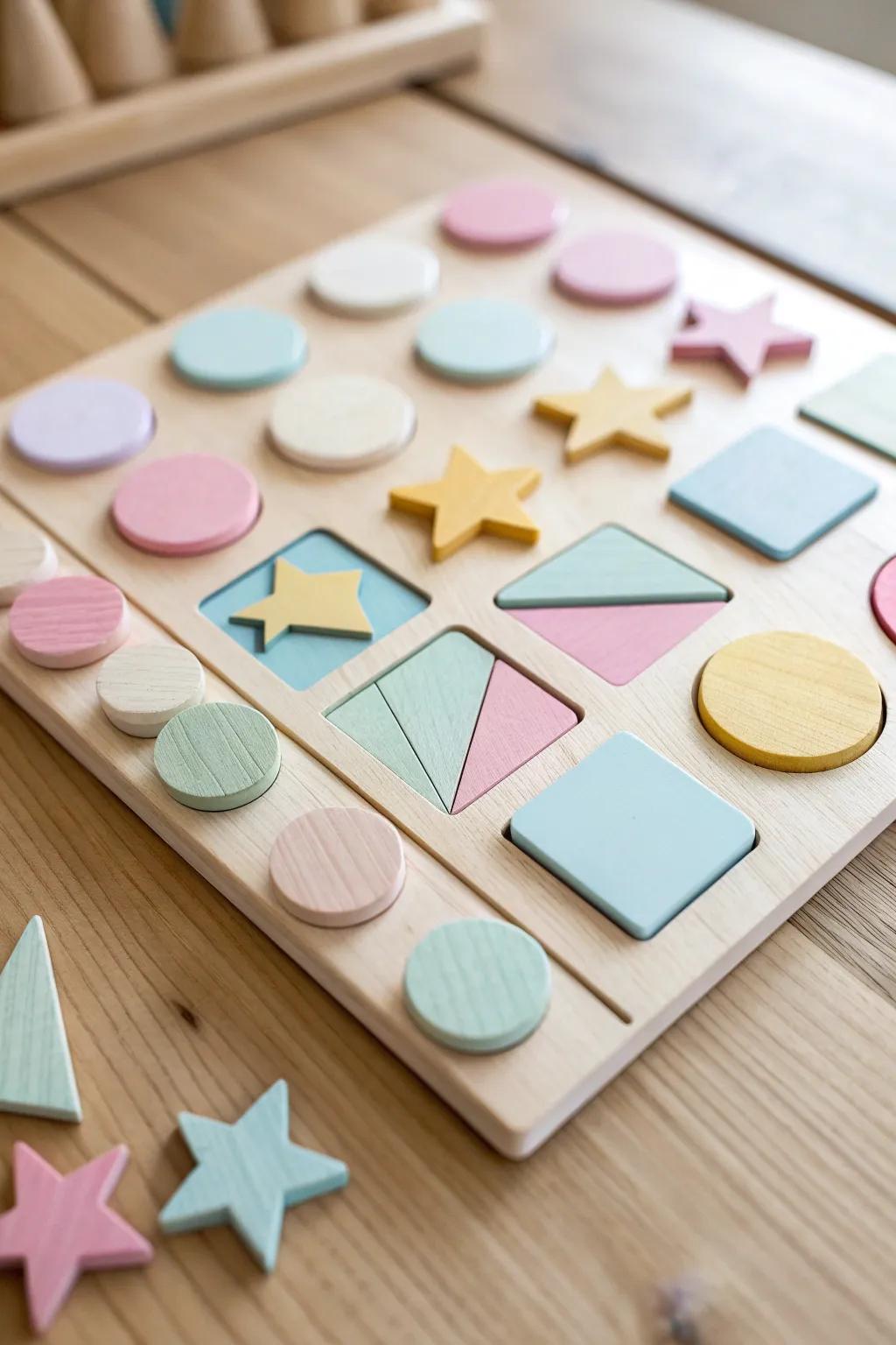 Transform craft time into a fun learning adventure with colorful shapes and simple elegance.