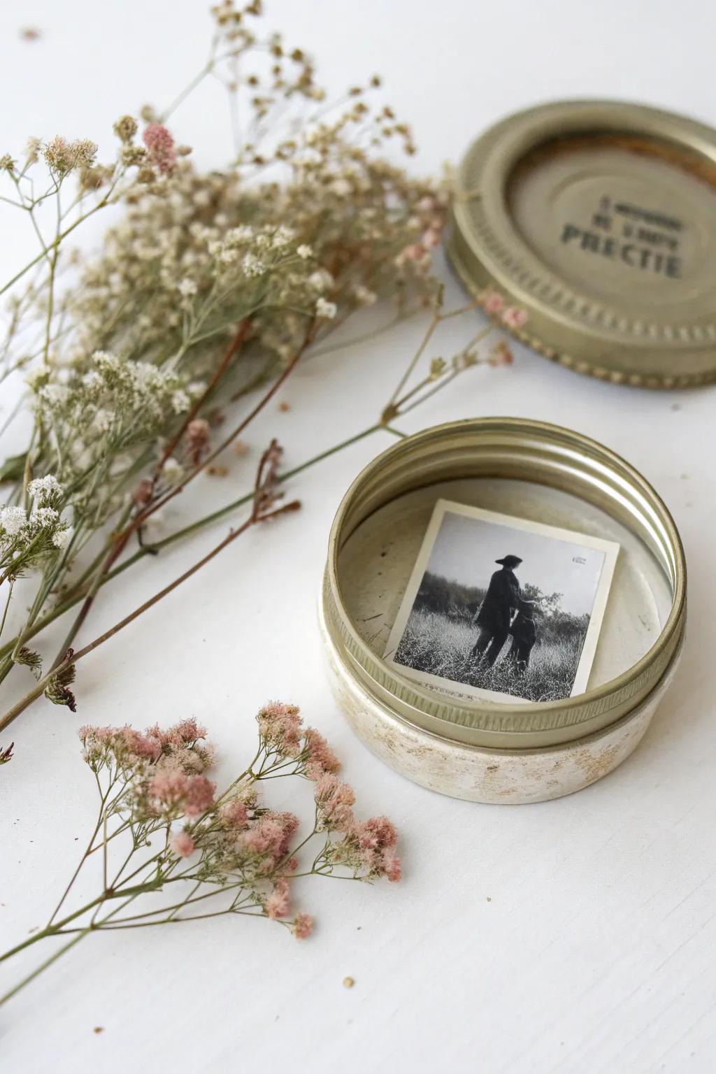 Transform your memories into charming fridge art with recycled jar lid photo magnets.