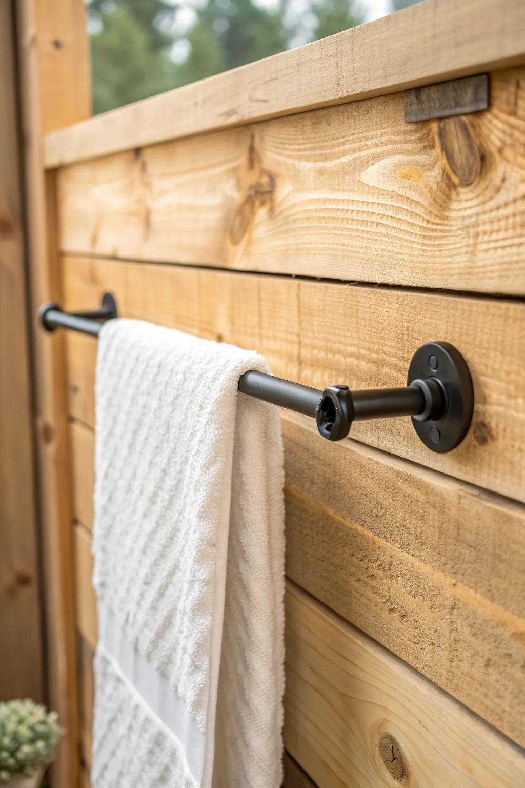 Matte black hardware on reclaimed wood adds an instant rustic-industrial edge.