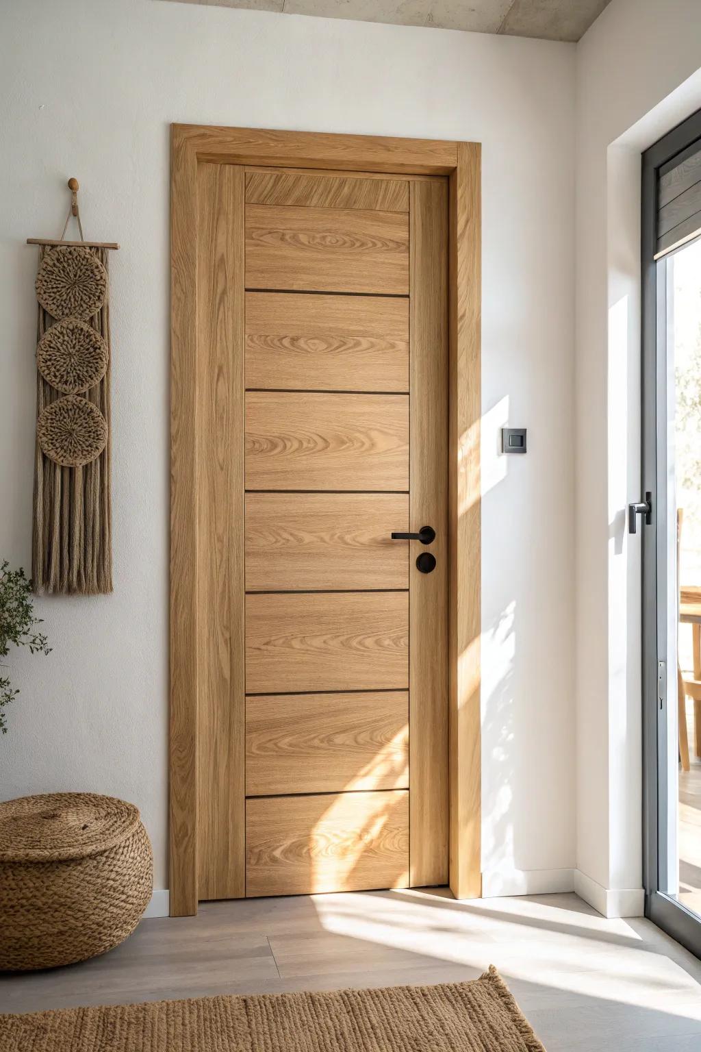 A tight-sealing oak door and soundproof wall—quiet comfort for your shouse workshop.