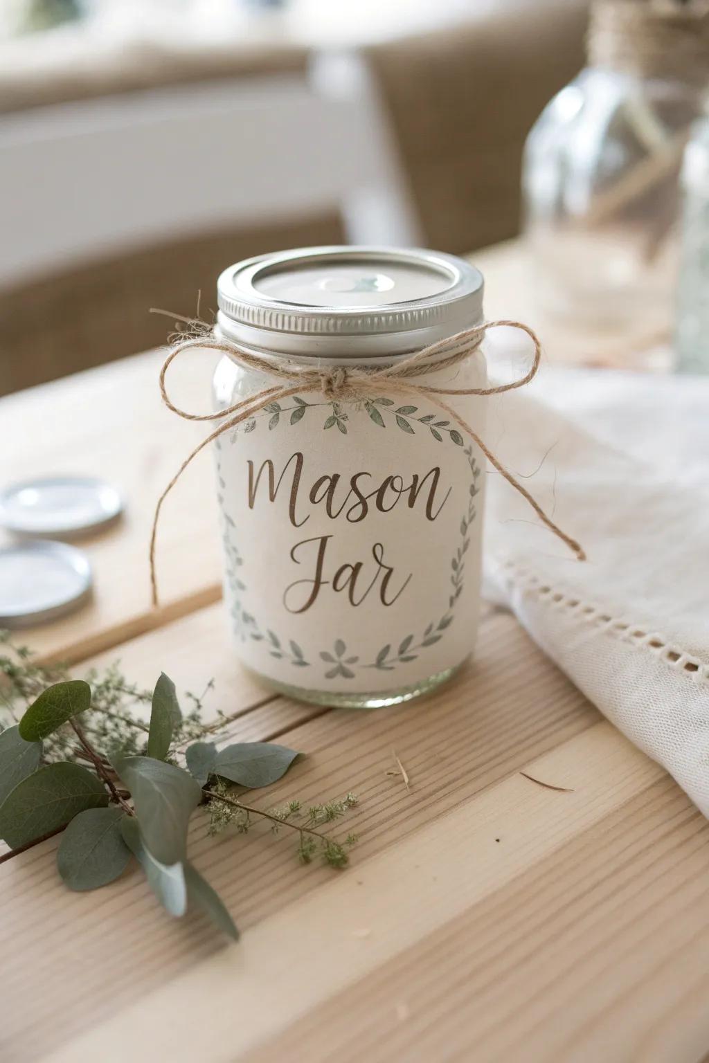 Elevate your storage with chic and personalized mason jar labels.