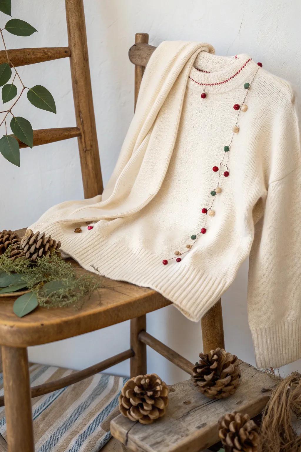 Crafted with care: A minimalist sweater that jingles all the way!