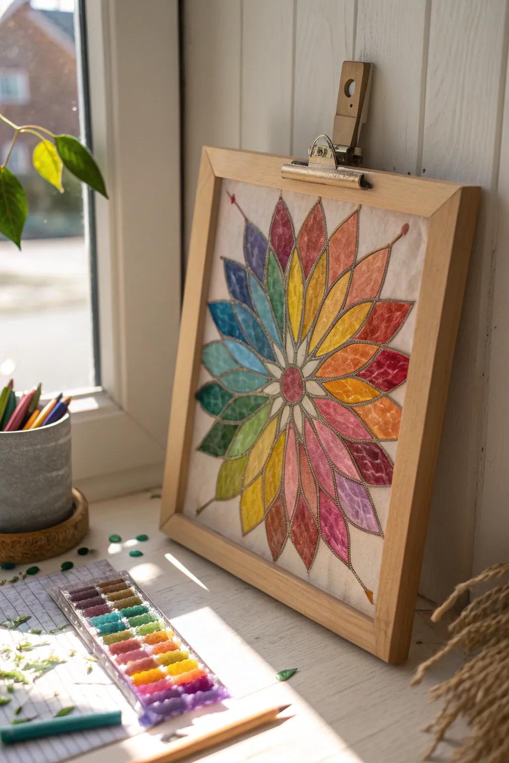 Transform simple materials into a masterpiece with ironed wax paper art. Discover the beauty in simplicity. #CraftedElegance