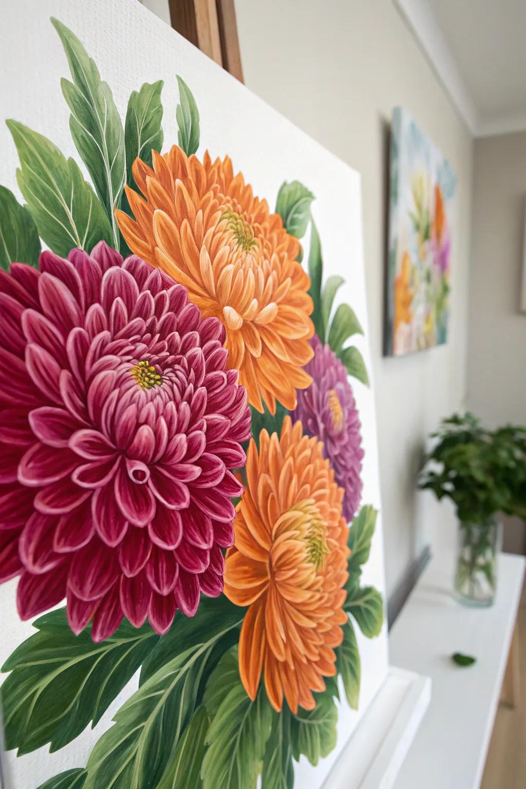Blooming Vibrance: A Captivating Dance of Colors and Craftsmanship in Acrylic