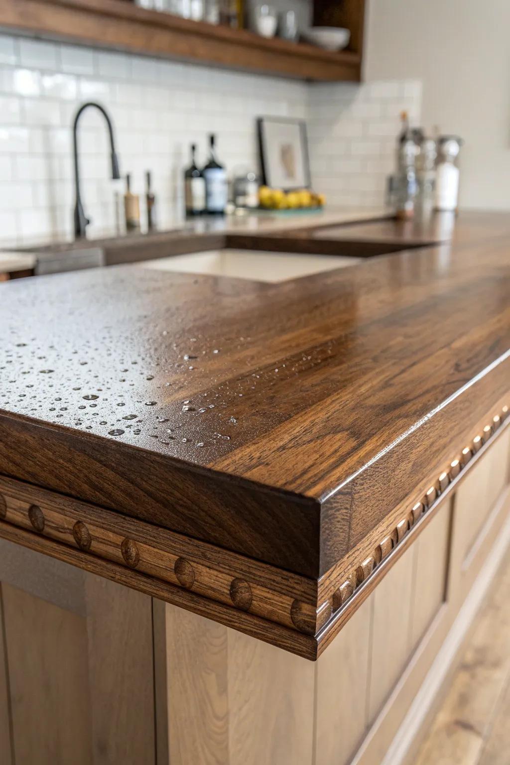 A routed drink-rail groove corrals condensation drips, keeping your bar top clean and seamless.