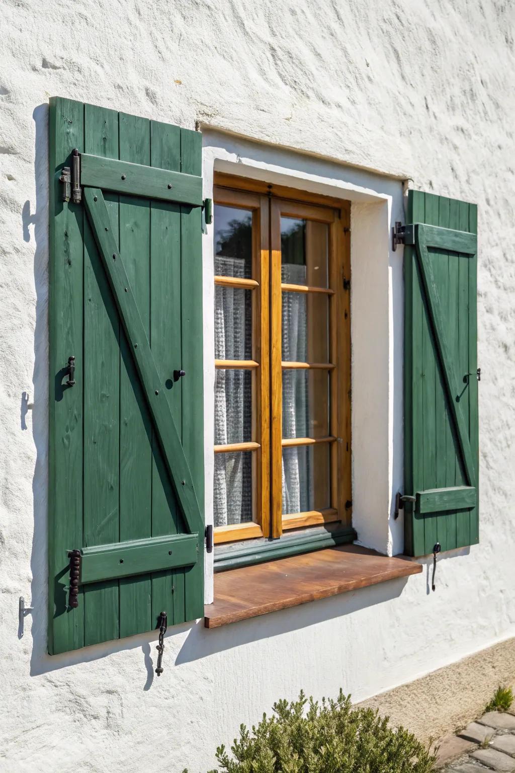 Frame the full bay projection with tall shutters for clean lines and effortless exterior mounting.