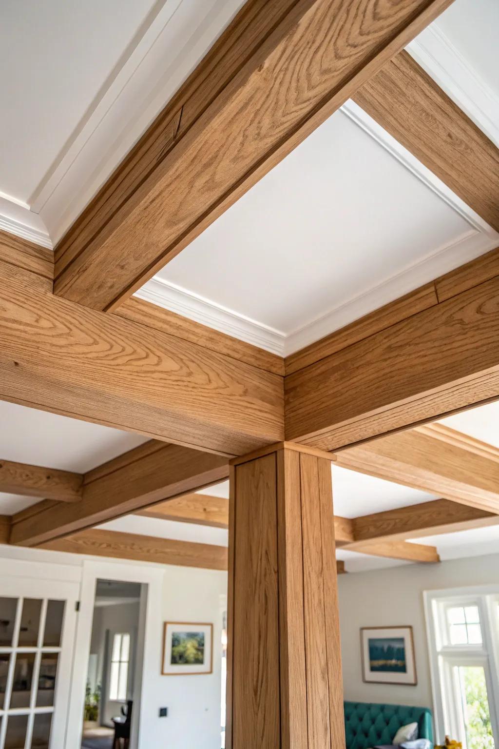 Turn an awkward support into a seamless ceiling feature with a sleek wrapped box beam.