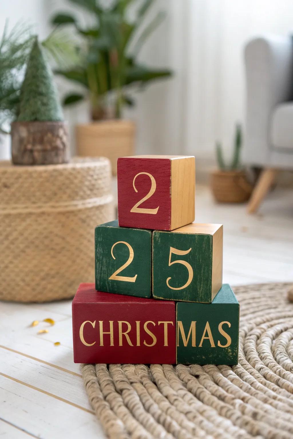 Count down to Christmas in style with these chic, handcrafted wooden blocks!