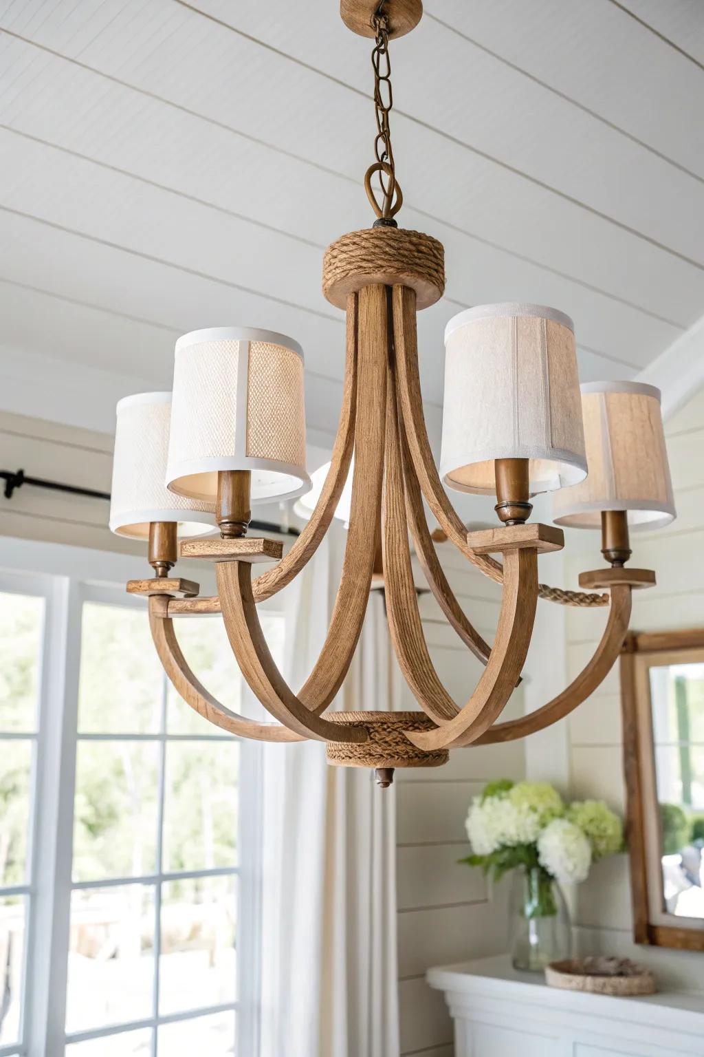 A charming semi-flush cottage chandelier—perfect for low ceilings with big personality.