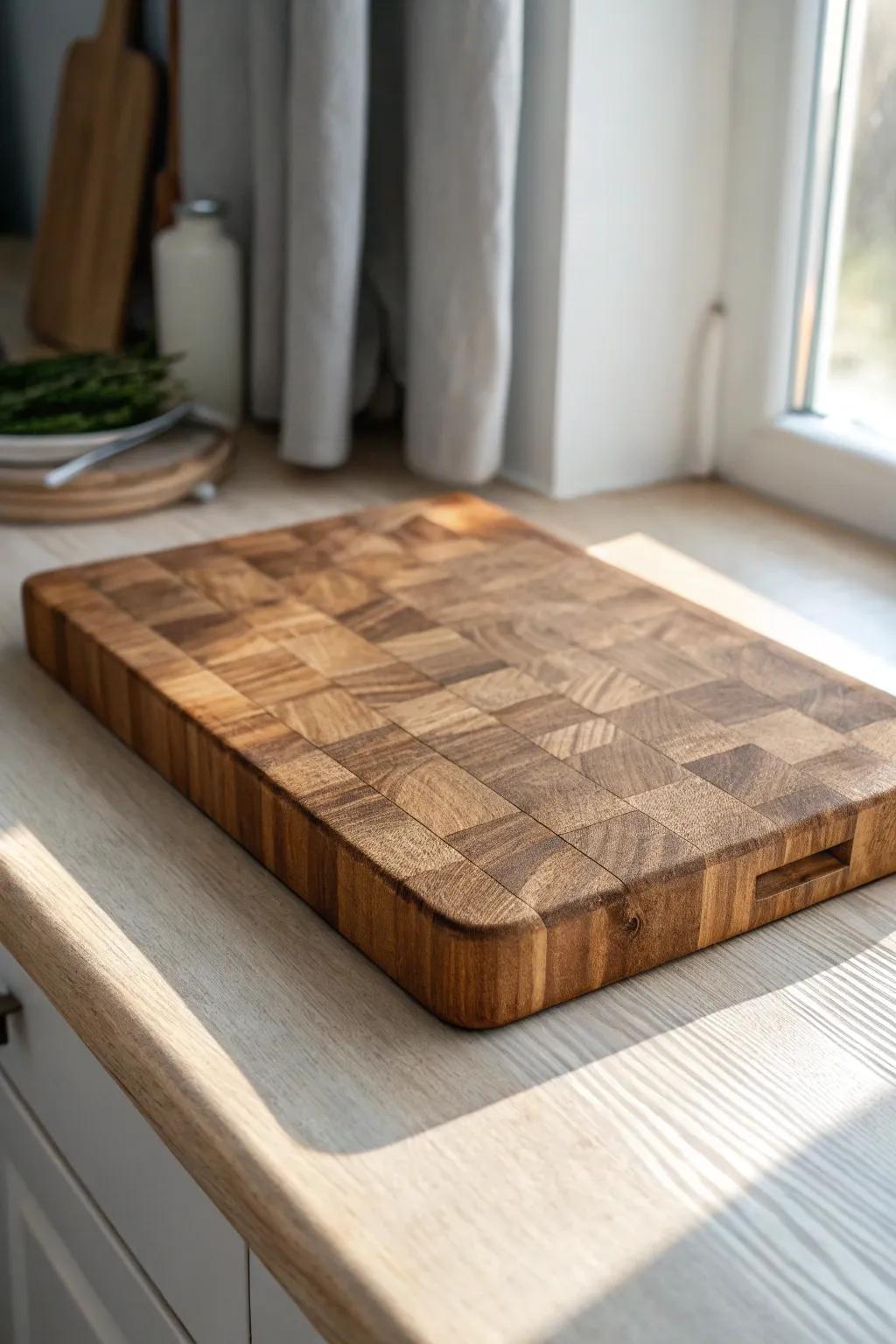 A well-loved butcher block board adds cottagecore warmth—patina, charm, and everyday beauty.