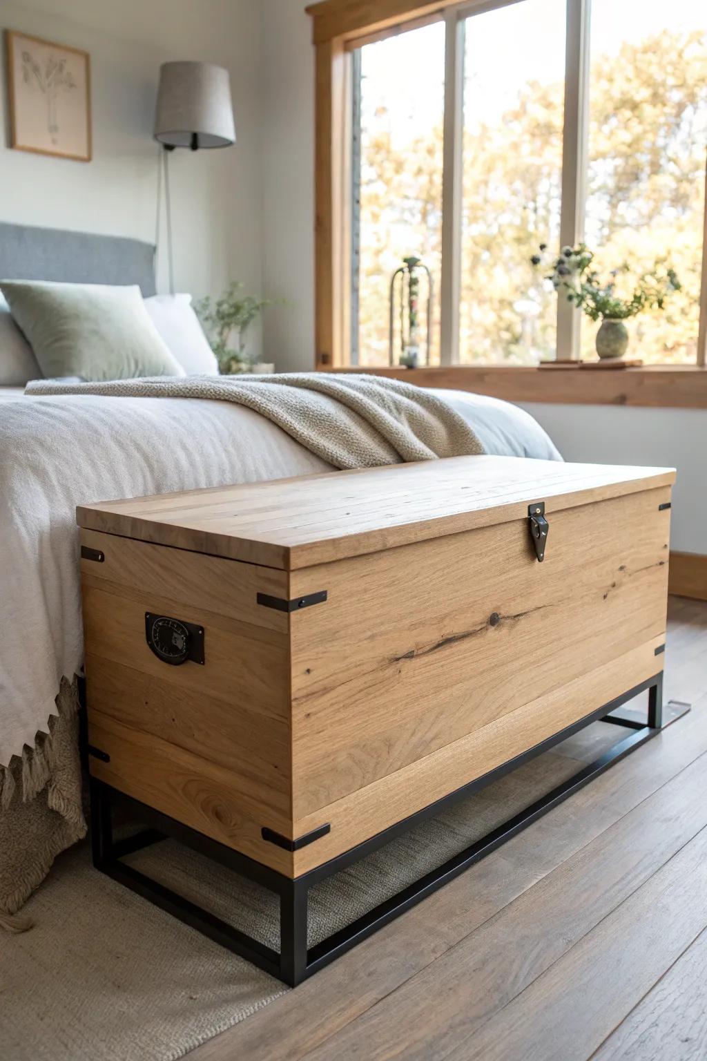 Build a timeless oak blanket chest—minimal, warm, and soft-close practical at the bed’s end.