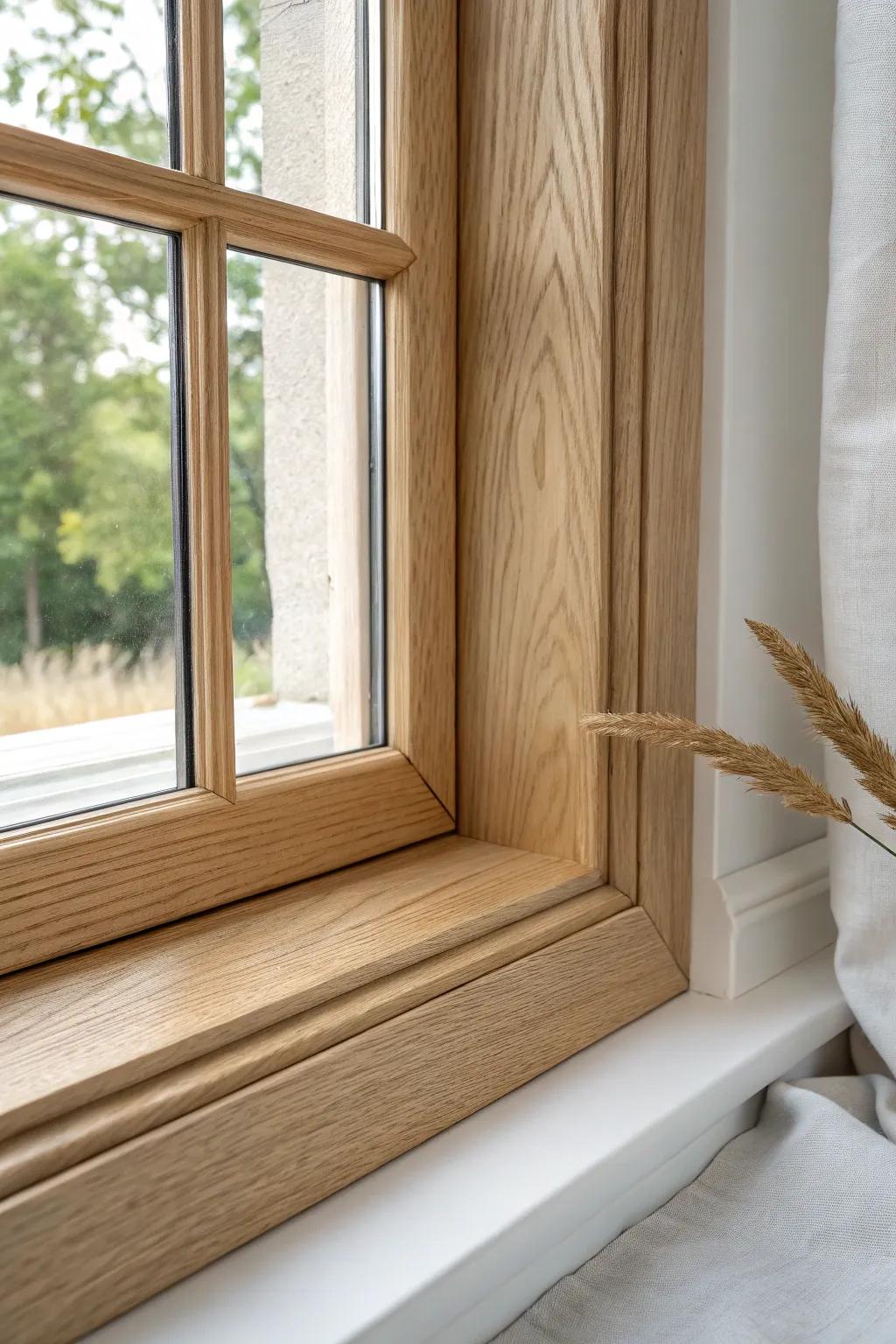 A crisp, consistent reveal line gives double window trim that clean, finished designer look.
