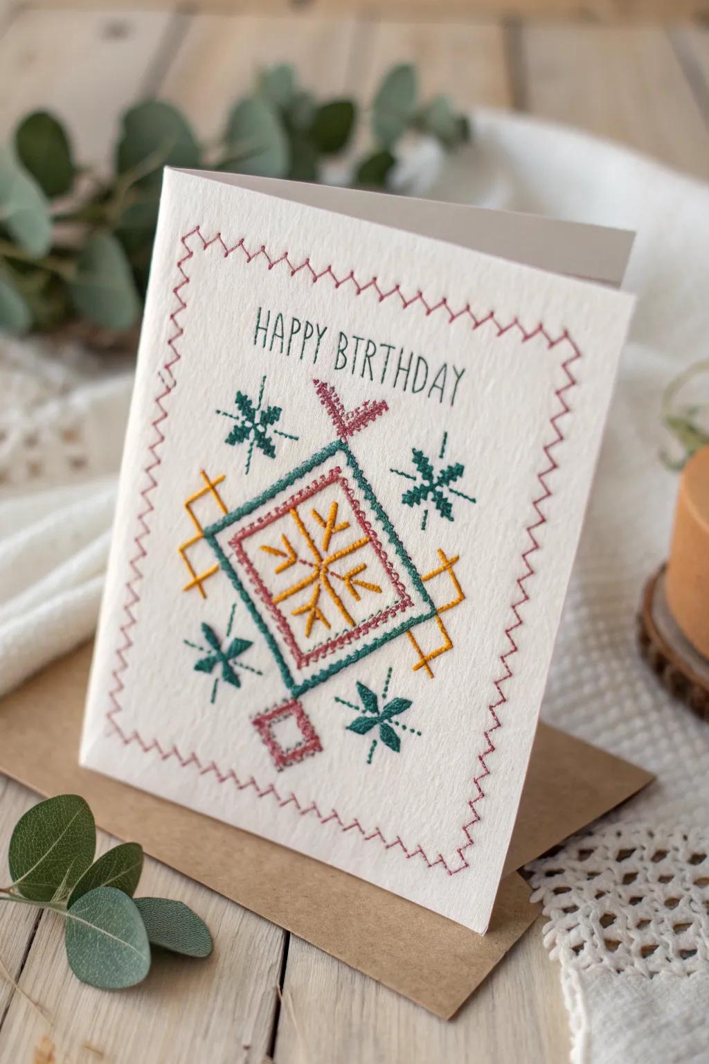 Add a personal touch to your greetings with beautifully embroidered birthday cards. #CraftedWithLove