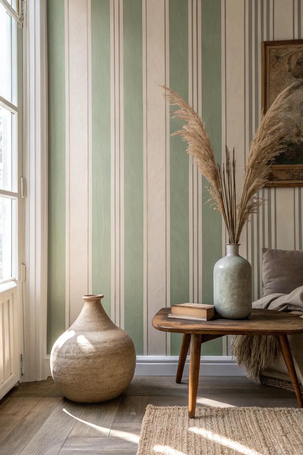 Elevate your space with the elegance of strié stripes – where minimalist design meets boho chic.